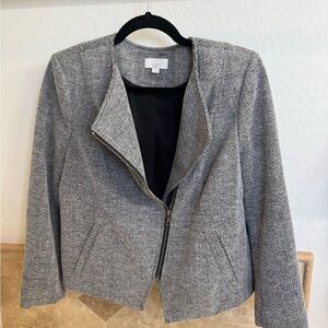 LOFT Gray Moto Blazer Tailored Fit